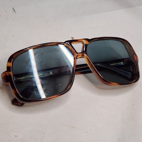 Vintage Style Eyes Gray Glass Lens Brown Tortoise Sunglasses Frames Japan Square - Picture 11 of 16